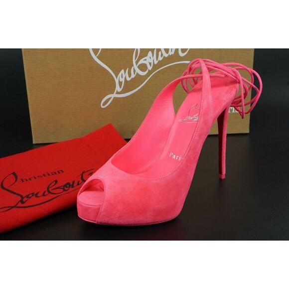 Christian Louboutin Lace Up NVP 120 Platform Ankle Wrap Sandals SZ 37 NIB $995 - Picture 1 of 10